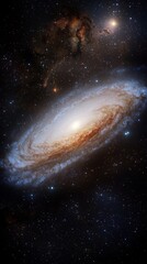 Fototapeta premium Starry galaxy view over clean dark space cosmic wonders astrophotography deep space night sky celestial exploration