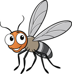 Fototapeta premium Smiling Mosquito Cartoon Character Illustration