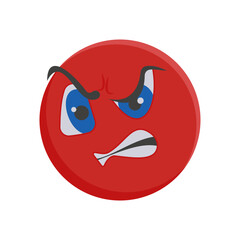 Angry Flat Icon, Vector illustration