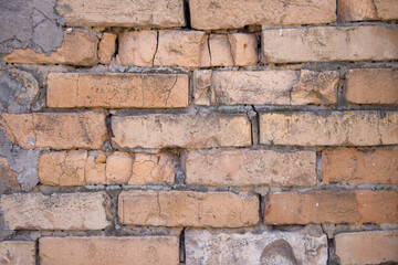 Old brick wall background. Old brick wall texture. Brick wall background
