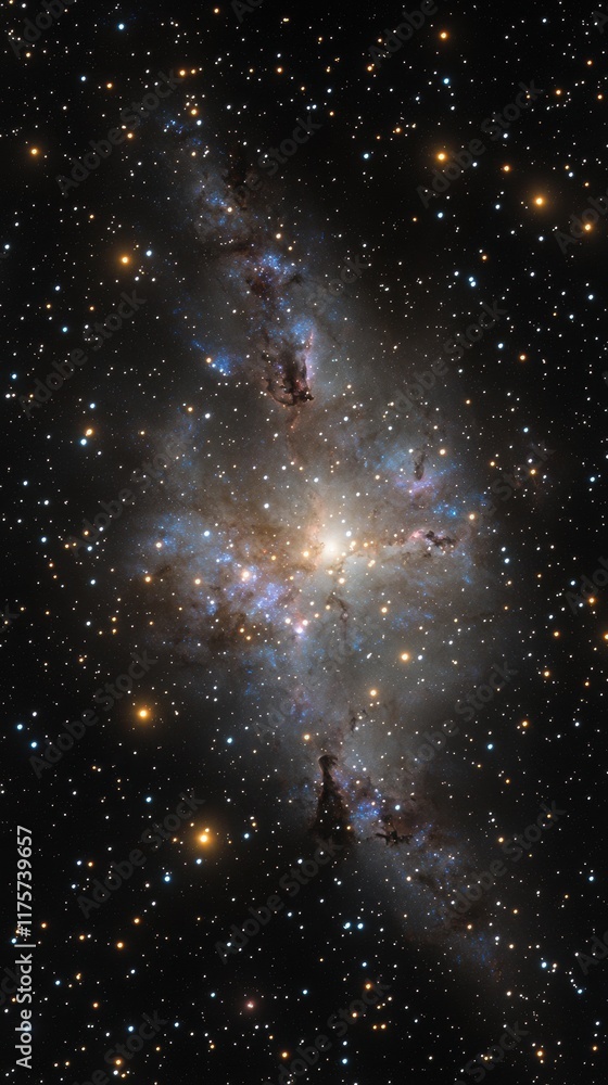 Poster galactic serenity soft pastel star clusters in a cosmic environment deep space viewpoint calm concep