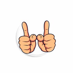 Double Thumbs Up:  Cartoon illustration of two thumbs up, symbolizing positive affirmation, encouragement, and approval. A playful and energetic design perfect for expressing good vibes. 