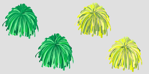 Obraz premium Set of multicolored pom-poms vector. 