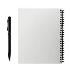 an open notebook and a black pen on a white table PNG image, PNG file, Generative art.