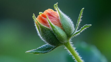 Orange rosebud, garden, close-up, sunrise, nature, background blur