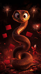Fototapeta premium snake in the night
