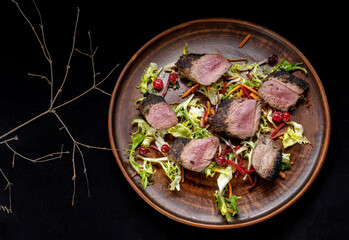 Grilled beef Striploin steak sliced