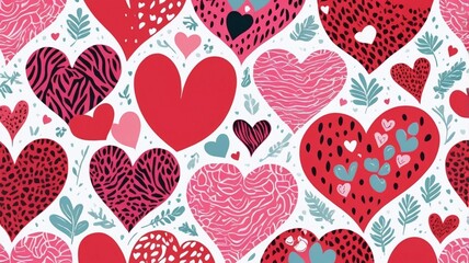 Illustration Heart with Animal Print Pattern. Valentine's Day