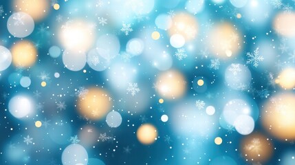 Obraz premium Enchanting winter wonderland background featuring glowing snowflakes and soft bokeh highlights for festive holiday designs