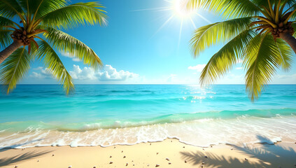 Fototapeta premium Turquoise Waters and Golden Shores