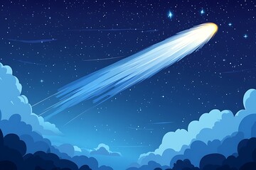 A cartoon comet zooming across the sky, showing the excitement of natural phenomena