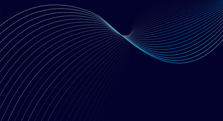 Blue background with flowing wave lines. Futuristic background Modern concept