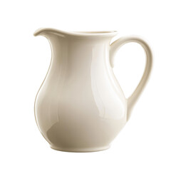 Elegant cream jug captured in isolation against a transparent background for culinary and serving purposes, Milk or cream jug isolated