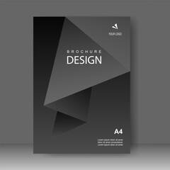 Cover design with black triangle modern Background. for cover book. Annual report. Brochure template, Poster, catalog. Simple Flyer promotion. magazine. Vector illustration