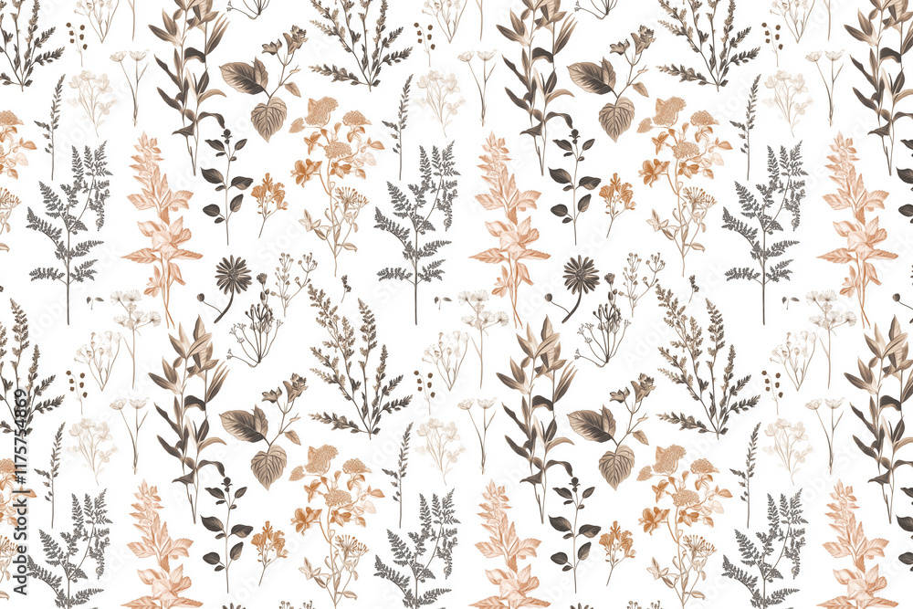 Aufkleber toile floral pattern tapestry. vintage botanical wallpaper pattern. background image. created with g