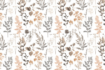 Toile floral pattern tapestry. Vintage botanical wallpaper pattern. Background image. Created with Generative AI technology.