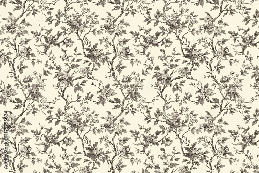 Poster toile floral pattern tapestry. vintage botanical wallpaper pattern. background image. created with g