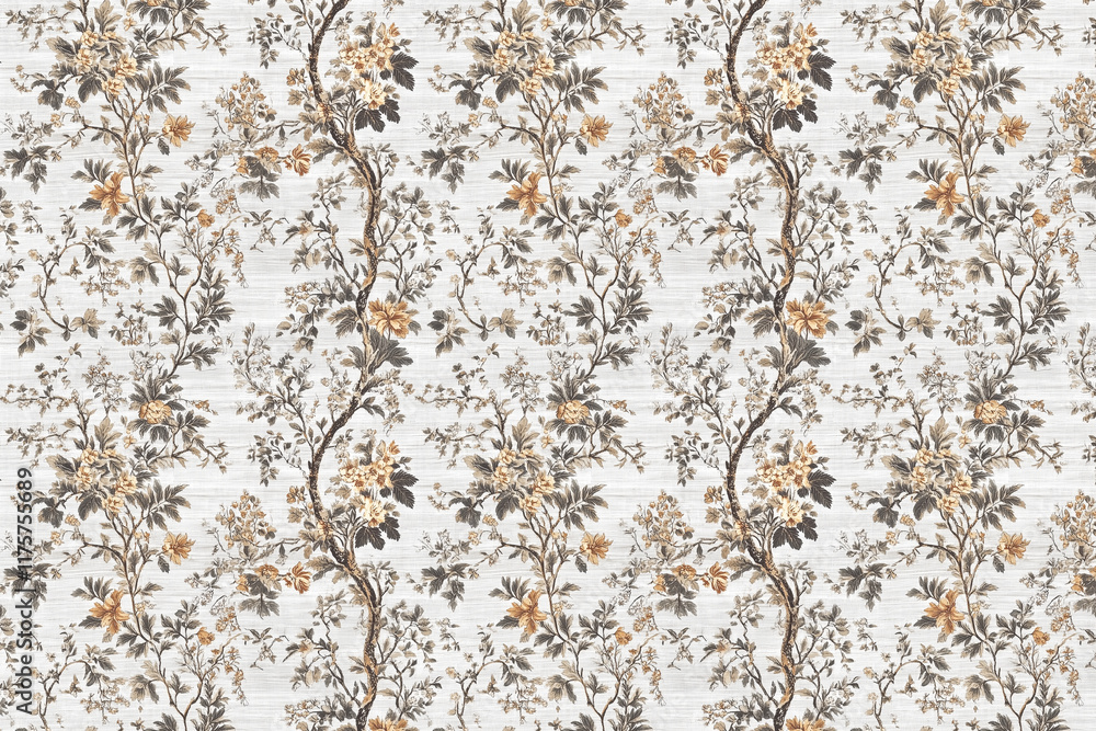 Poster toile floral pattern tapestry. vintage botanical wallpaper pattern. background image. created with g