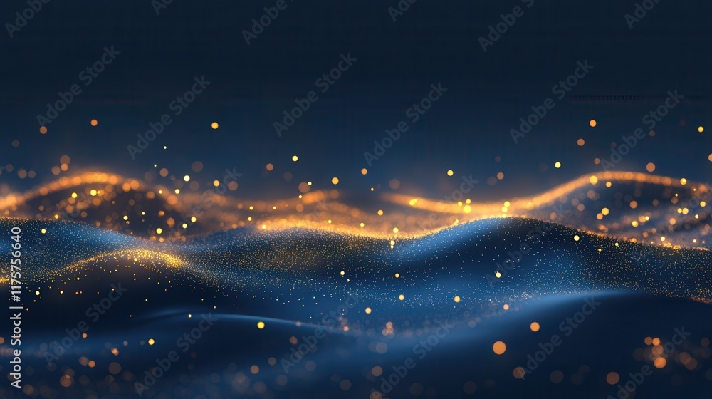 Aufkleber abstract background of bokeh with softly blurred golden and blue lights, creating a magical effect, 