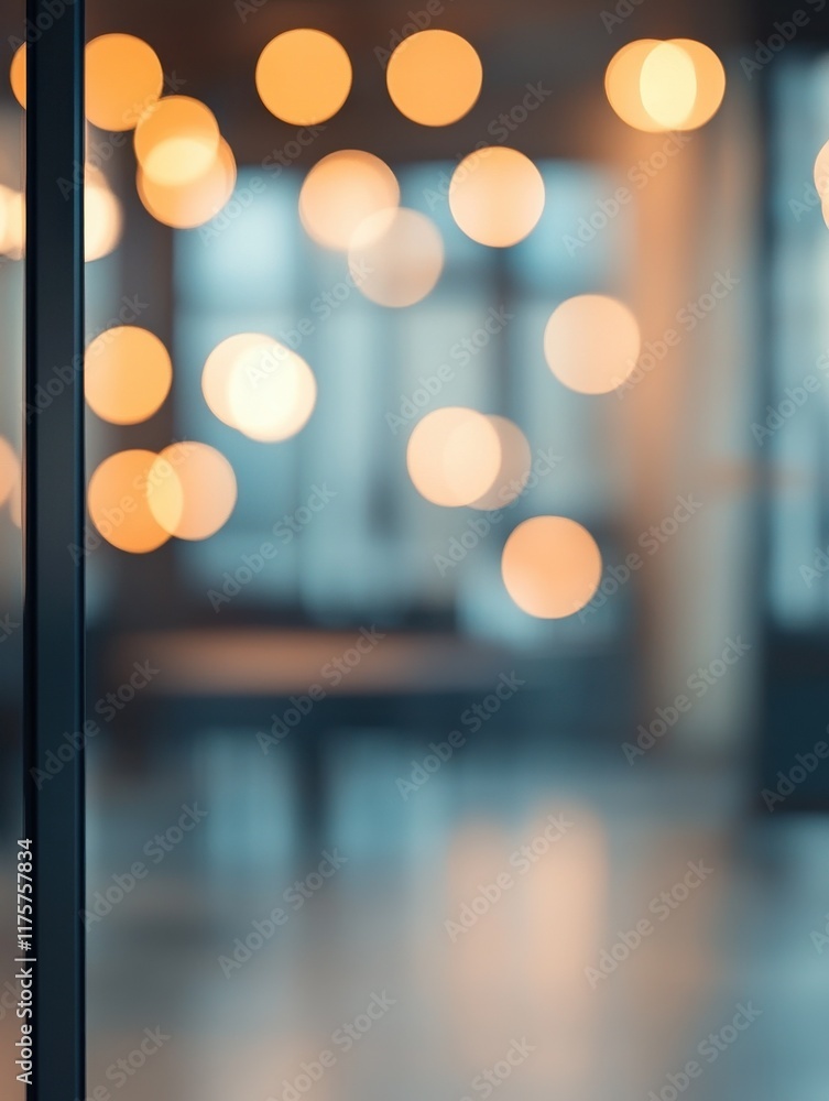 Aufkleber blurred empty open space office. abstract light bokeh at office interior background for design.