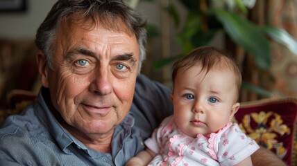 Happy father and son