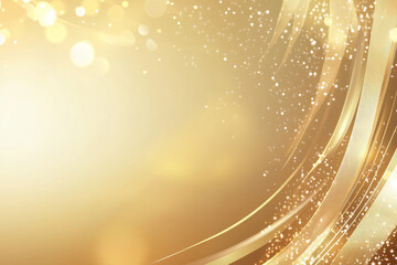 Golden Christmas Background with Glowing Stars and Abstract Design,Generated By Ai