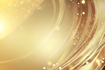 Golden Christmas Background with Glowing Stars and Abstract Design,Generated By Ai