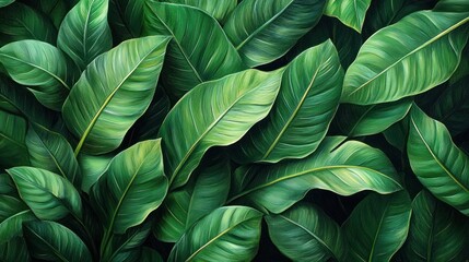A dense arrangement of vibrant green leaves creating a lush, natural backdrop.