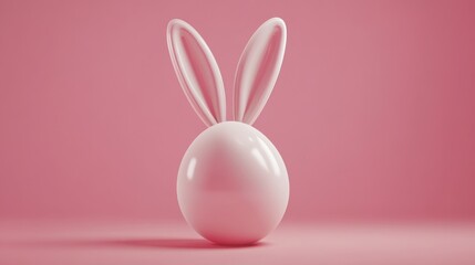 Easter egg with bunny ears Minimal concept.