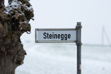 Straßenschild Steinegge 