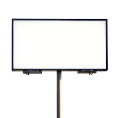 a white billboard on a pole on a clear day PNG image, PNG file, Generative art.