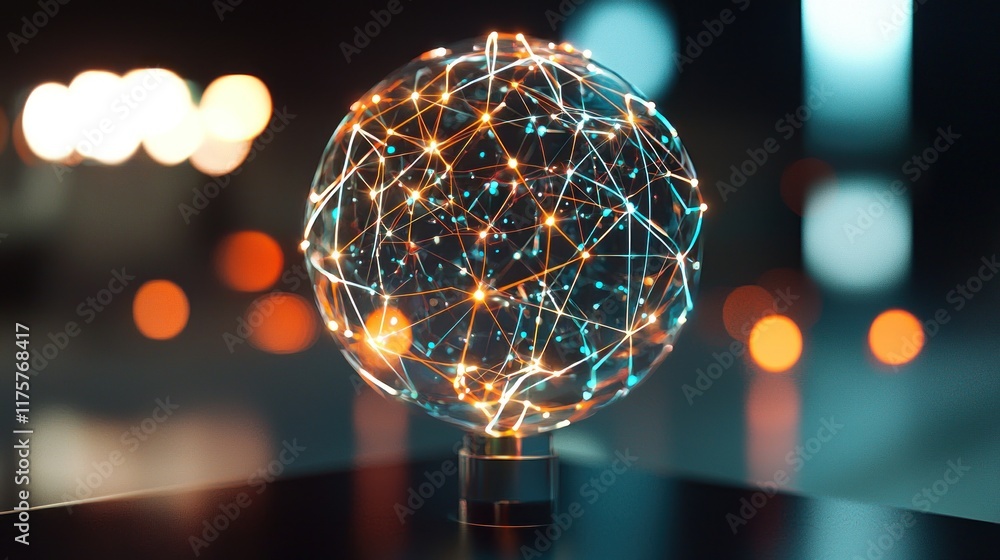 Poster illuminated network sphere: a visual representation of global connectivity