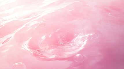 Fototapeta premium Pink water swirling with bubbles.