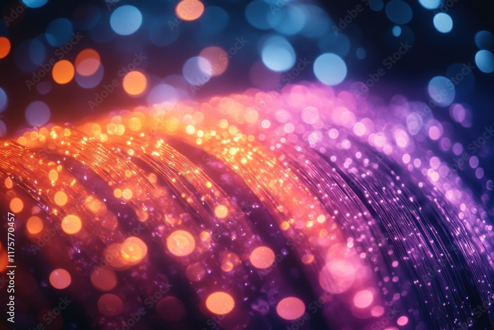 Aufkleber vibrant abstract lights creating a mesmerizing wave pattern in rich colors during a festive atmosphe