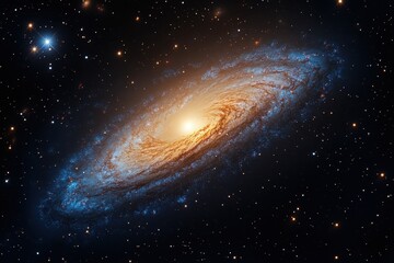 Fototapeta premium Stunning view of a spiral galaxy showcasing brilliant colors and intricate details in the cosmos