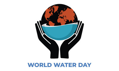 World Water Day is an annual observance day that highlights the importance of freshwater. The day is used to advocate for the sustainable management of freshwater resources. Vector illustration.