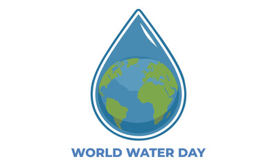 World Water Day is an annual observance day that highlights the importance of freshwater. The day is used to advocate for the sustainable management of freshwater resources. Vector illustration.