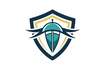 A clean and modern logo design combining a shield and umbrella to represent protection and safety, Clean, modern logo featuring a shield or umbrella motif, minimalist simple modern vector logo design