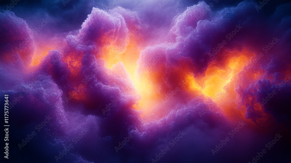Poster abstract technology background blends vibrant textures resembling mycelium mold and neurons, creatin