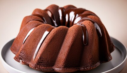 Obraz premium pouting chocolstr on s marbled chocolate bundt cake