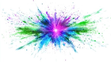 Vibrant color explosion on white background.