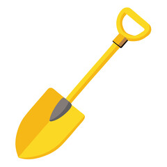 Yellow Toy Shovel Vector Illustration - Cartoon, Clipart, Line Art Design for Digital Use.eps