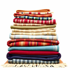 Stack Of Rugs isolated on the blank background
