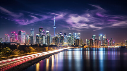 Obraz premium Toronto City Skyline at Night - Stunning Urban View
