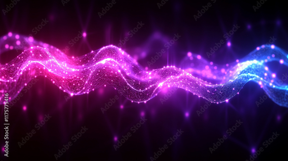 Poster abstract technology background blends vibrant textures resembling mycelium mold and neurons, creatin