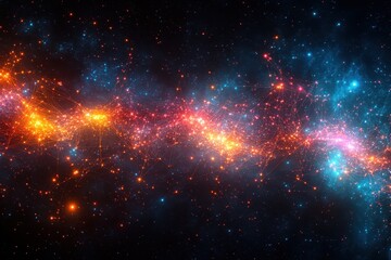 Naklejka premium Stunning view of cosmic dust and stars in a vibrant galaxy