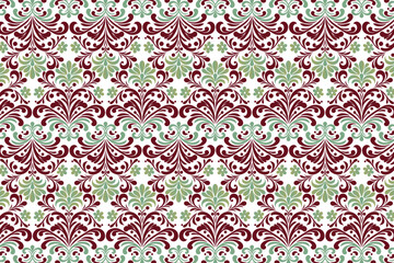 abstract floral seamless design with vintage botanical ikat motifs for fabric and wallpaper all over flower blossom textured pattern with creative traditional style