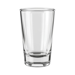 Front view of an empty glass on a transparent background suitable for various beverage presentations, Front view of empty glass isolated on transparent background
