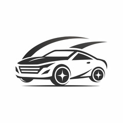 A cute racing or gaming car logo icon illustration