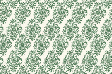 abstract seamless floral design with vintage ikat and botanical motifs for fabric and wallpaper all over textured flower blossom pattern with artistic traditional style